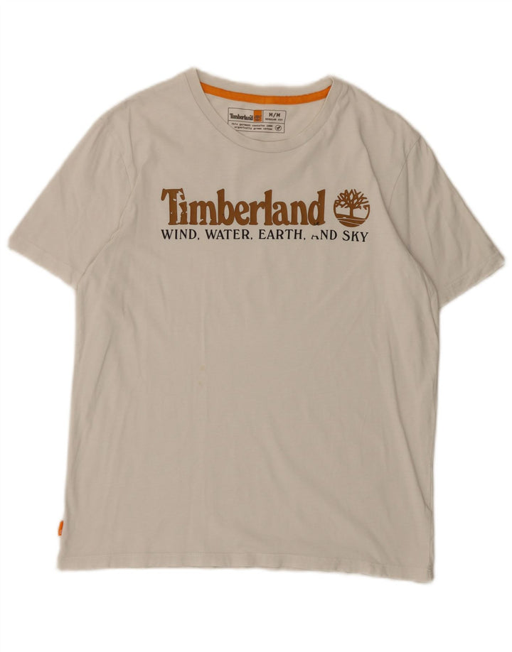 Timberland Herre Regular Fit grafisk T-shirt top Medium hvid bomuld
