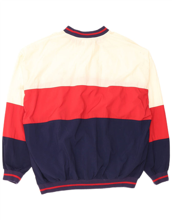 Izod Herre Pullover Træningsdragt Top XL Marineblå Colourblock Nylon