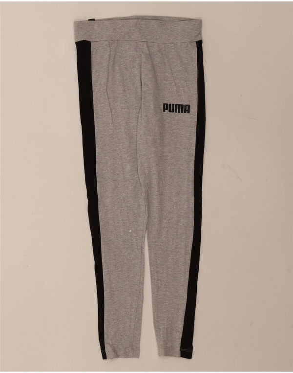 Puma Womens Leggings UK 14 Medium Grey Colourblock