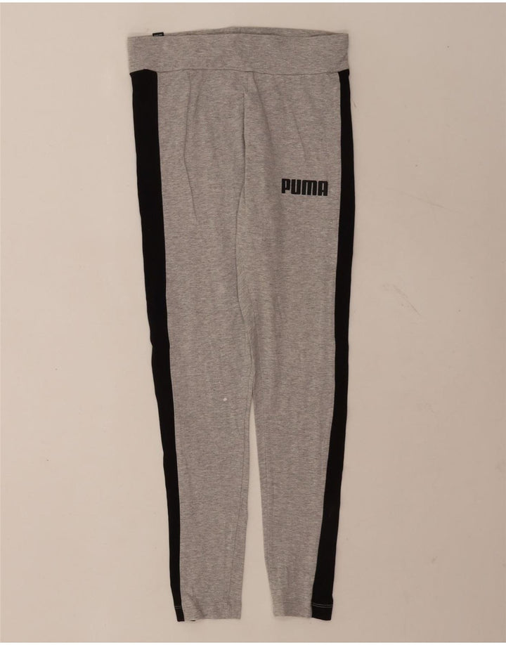Puma Womens Leggings UK 14 Medium Grey Colourblock