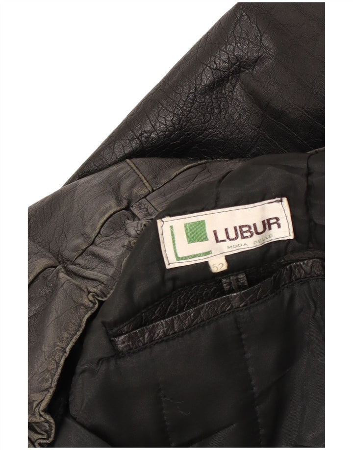 Vintage herre læderjakke IT 52 XL sort læder