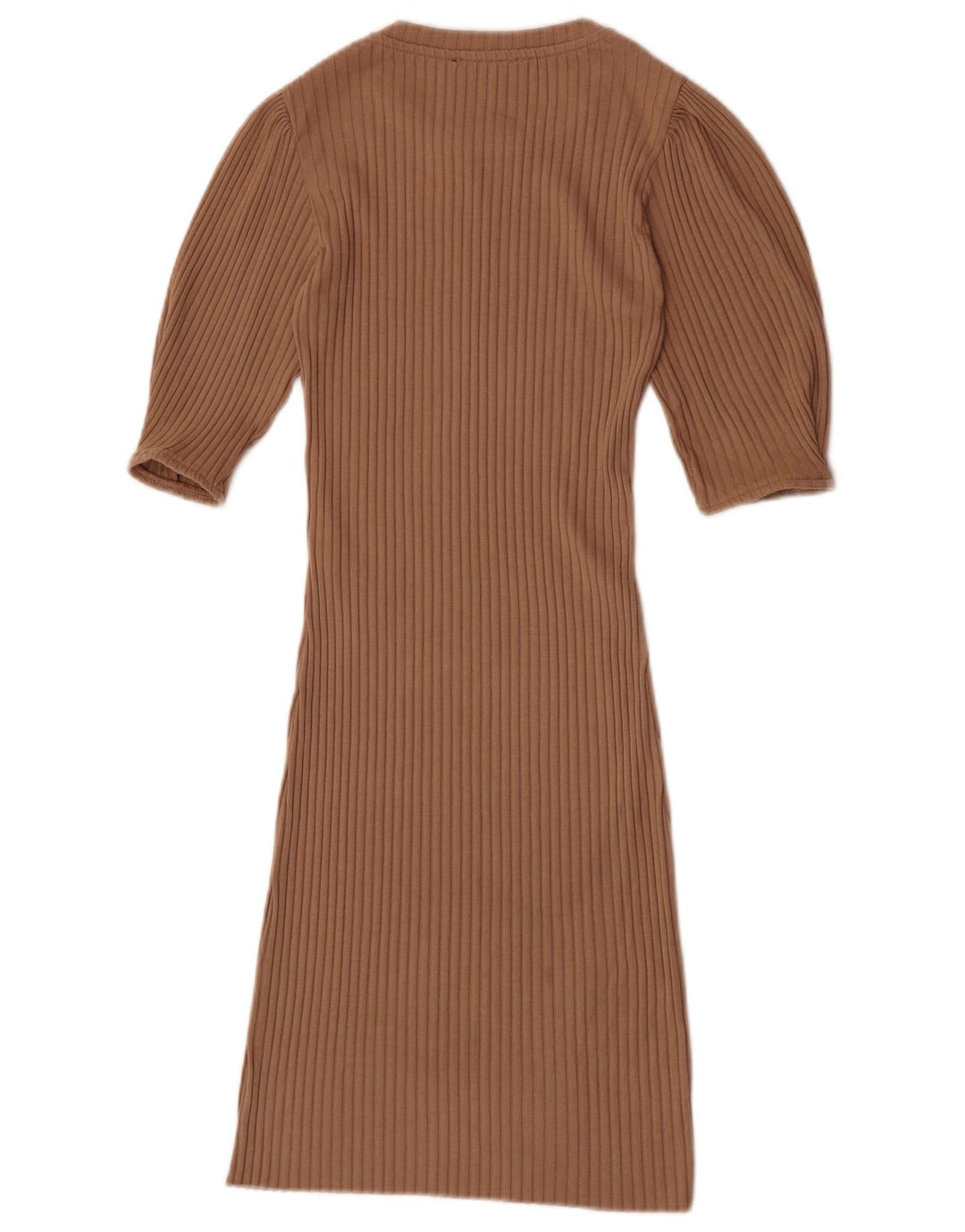 Zara Womens Bodycon Dress UK 8 Small Beige Polyester