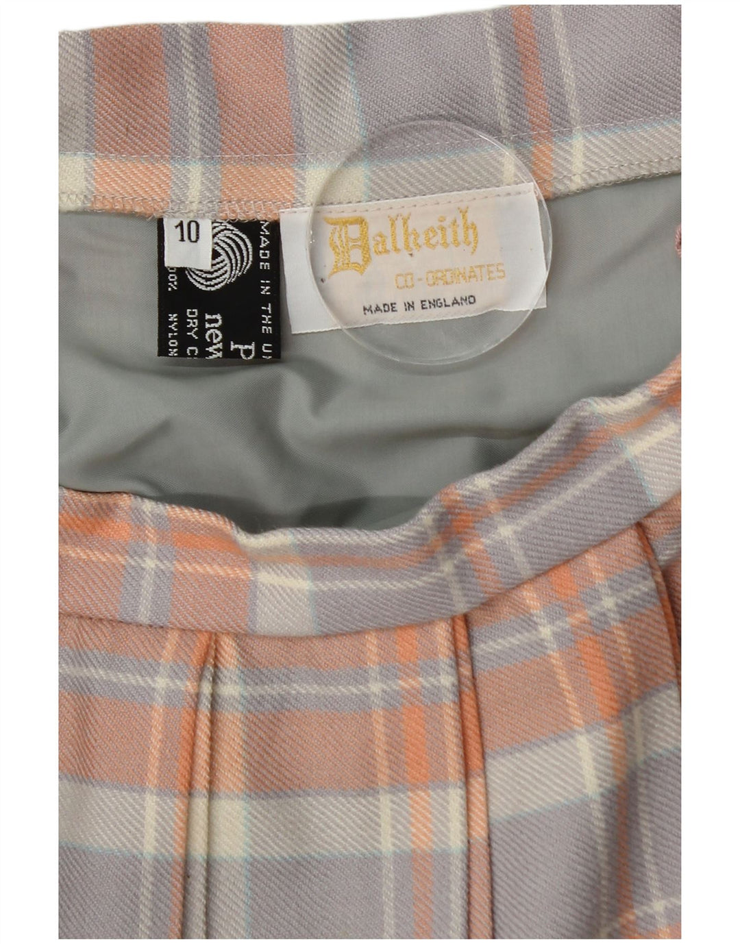 Vintage kvindekniv plisseret nederdel UK 10 Small W26 Multicolored New Wool