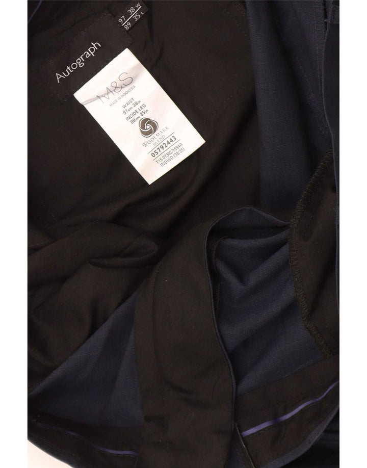 Marks & Spencer Herre Autograph Straight Suit Bukser W38 L35 Navy Blue