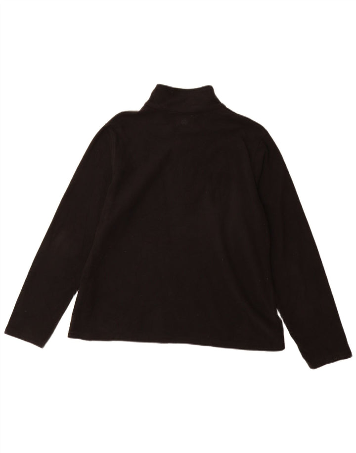 MOUNTAIN WAREHOUSE Mens Zip Neck Fleece Jumper Medium Black Polyester