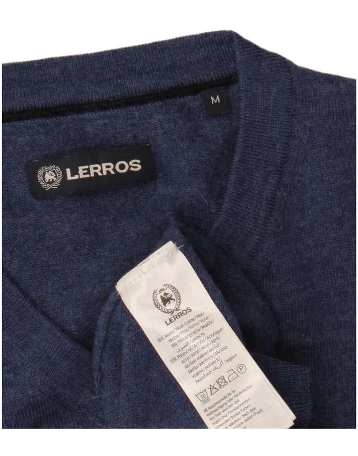 Lerros Herre V-hals sweater Medium Marineblå Uld