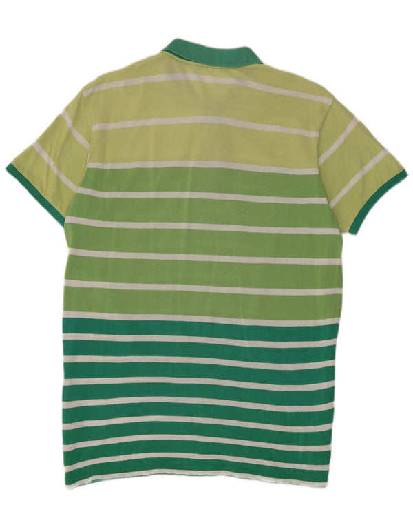 Kappa Mens Polo Shirt XL Green Striped Cotton