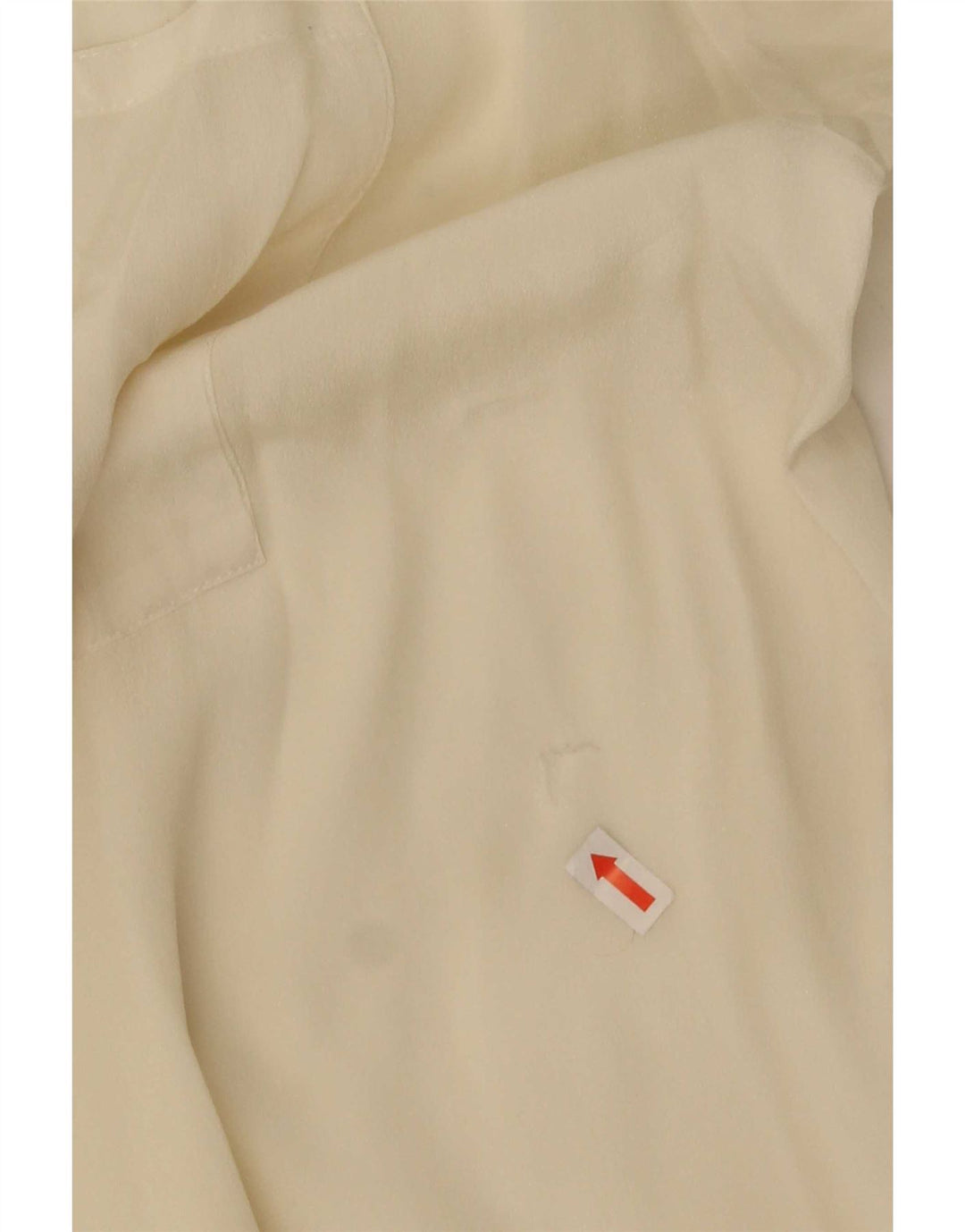 Vintage Dame Oversized Shirt Bluse UK 20 2XL Off White Silke