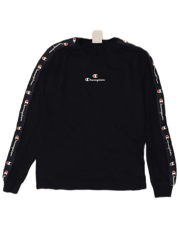 Champion piger grafisk top langærmet 13-14 år XL marineblå bomuld