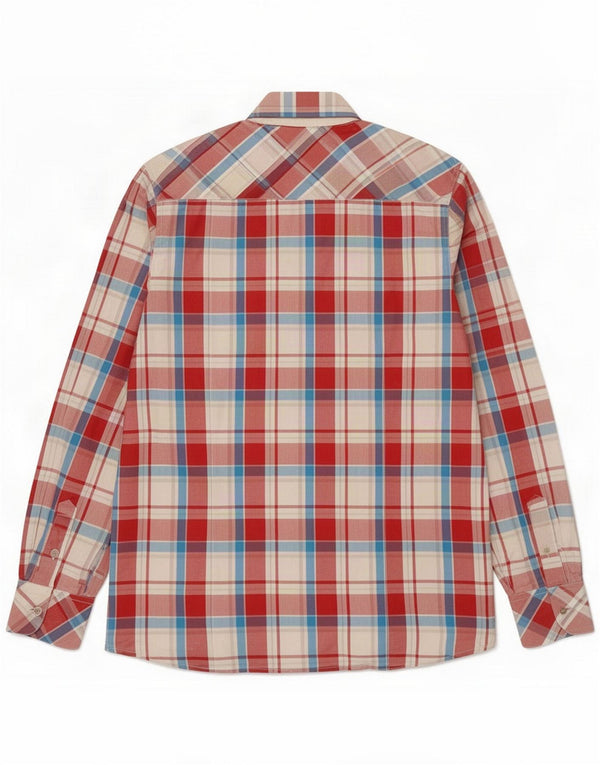 Napapijri Mens Shirt Large Red Plaid Cotton