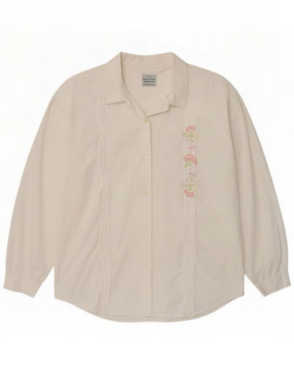Benetton Dameskjorte UK 14 Medium White Floral