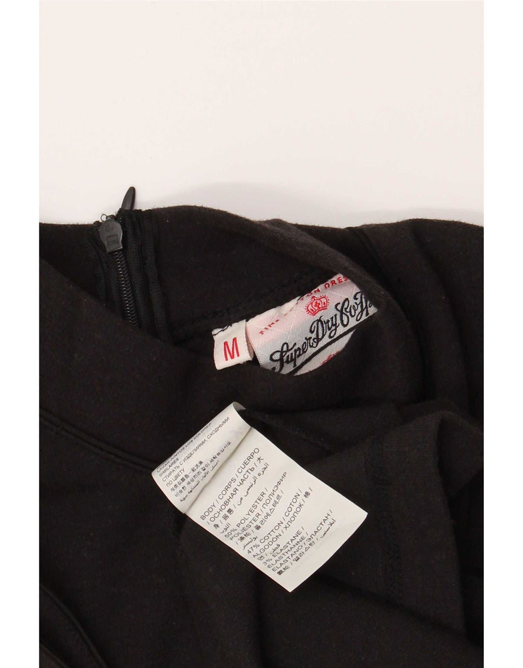 Superdry Womens Ærmeløs A-line kjole UK 12 Medium Black Polyester