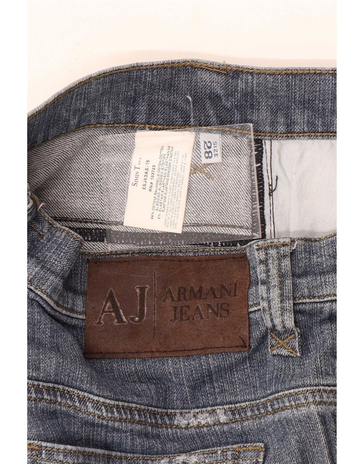 Armani Dame Straight Jeans W28 L26 Blå Bomuld