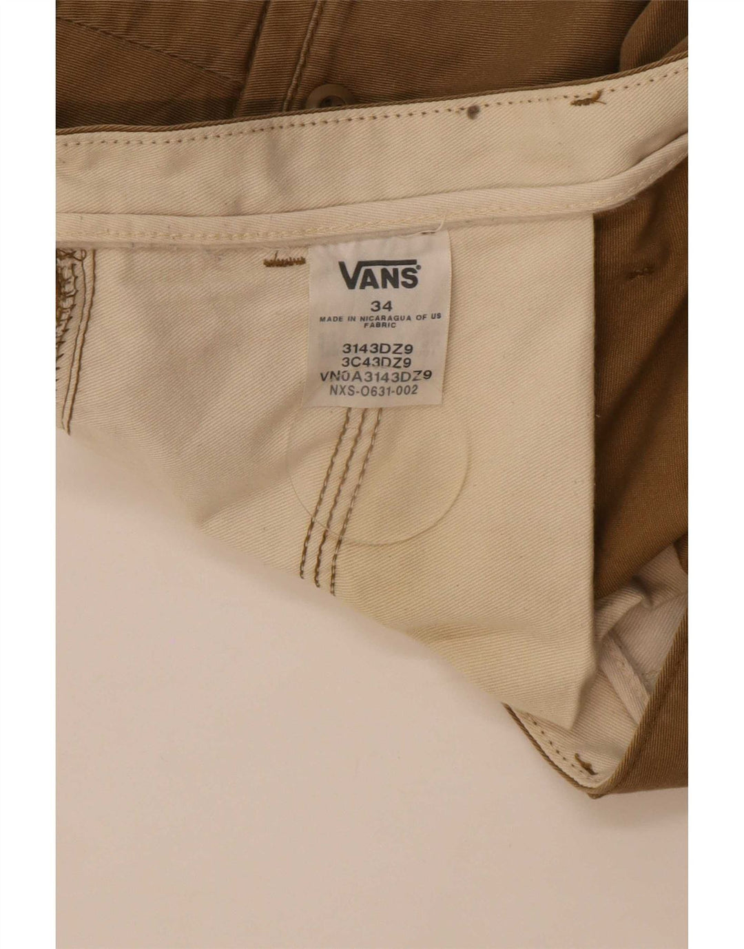 Vans Herre Chino Shorts Large W34 Beige Bomuld