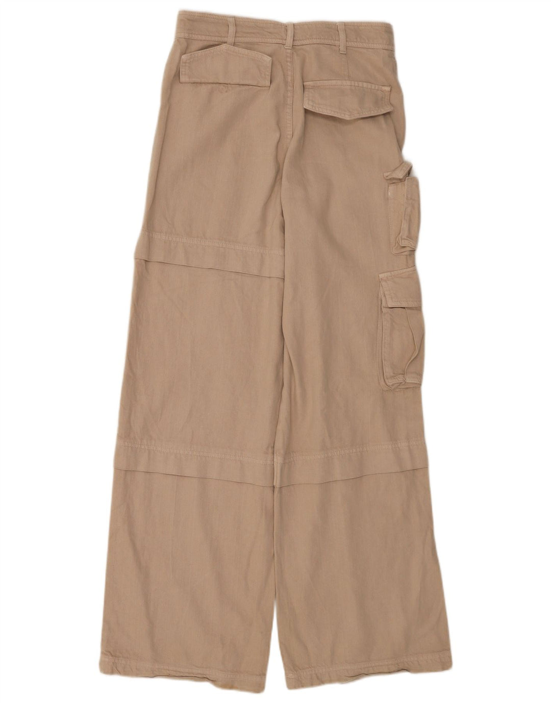 Zara Dame Cargo Bukser med brede ben Small W26 L33 Beige