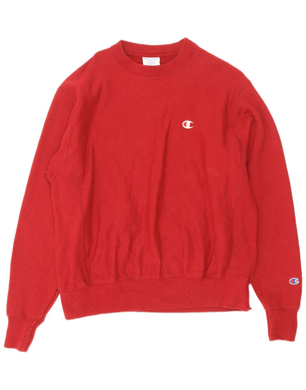 Champion Herre Reverse Weave Sweatshirt Jumper Medium Rød Bomuld