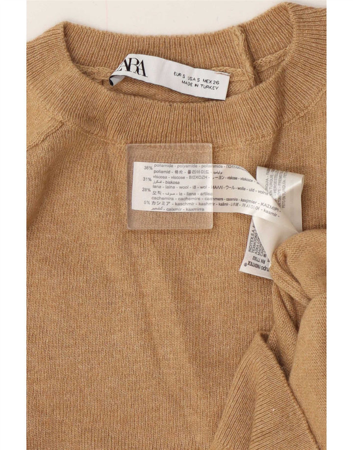 Zara Dame sweater med rund hals DK 10 Lille beige polyamid
