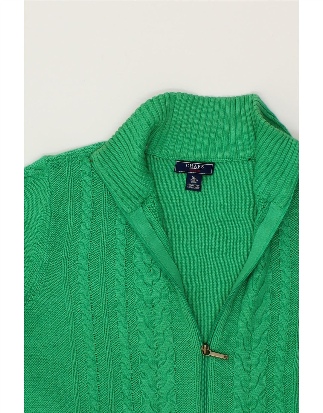 CHAPS Womens Cardigan Sweater UK 18 XL Green Cotton Vintage Chaps and Second-Hand Chaps from Messina Hembry 