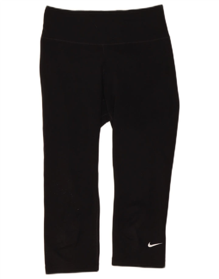 Nike Dame Dri Fit Capri Leggings UK 6 XS Sort Polyester