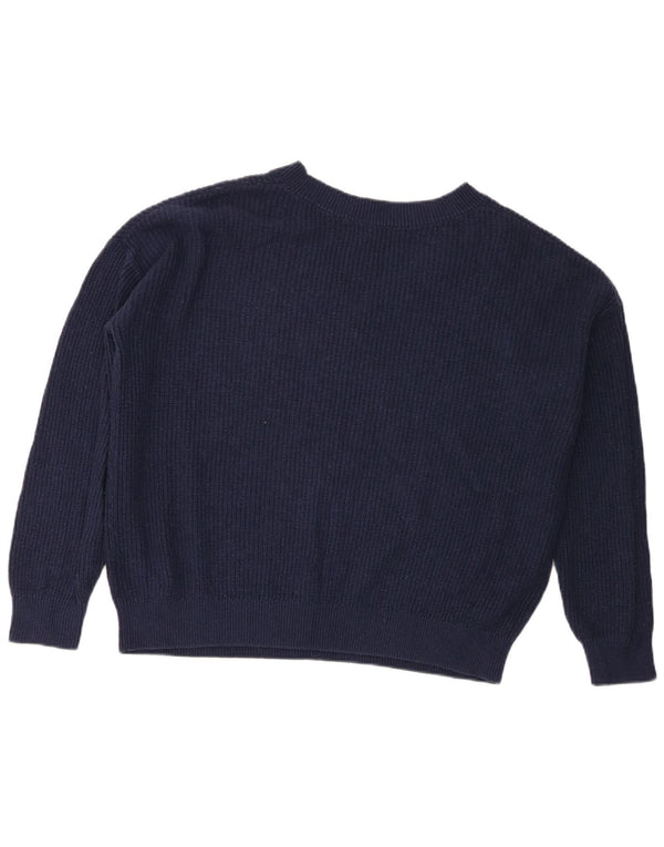 Marks & Spencer Dame V-hals sweater UK 14 Medium Navy Blue