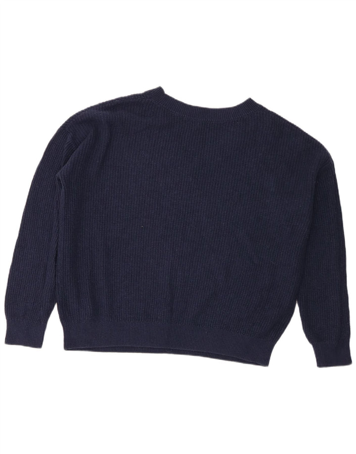 Marks & Spencer Dame V-hals sweater UK 14 Medium Navy Blue