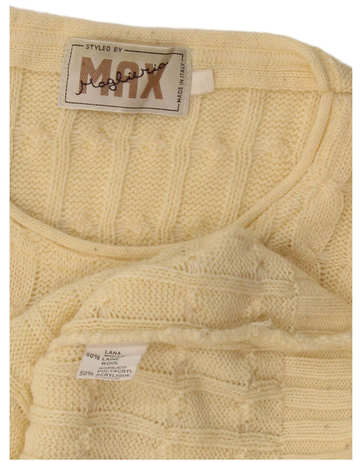 MAGLIERIA Herre sweater med rund hals, medium gul uld