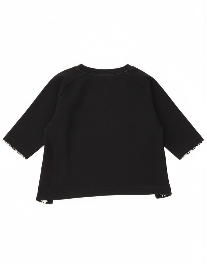 Kappa Womens Crop Graphic Top 3/4 ærme UK 14 Medium Black