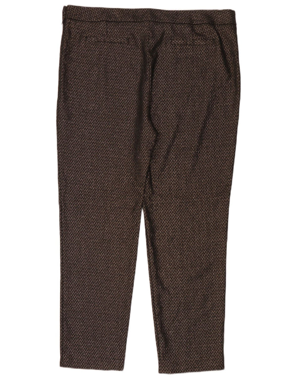 M&Co Dame Abstrakt Mønster Slim Casual Bukser UK 14 Large W35 L29 Sort