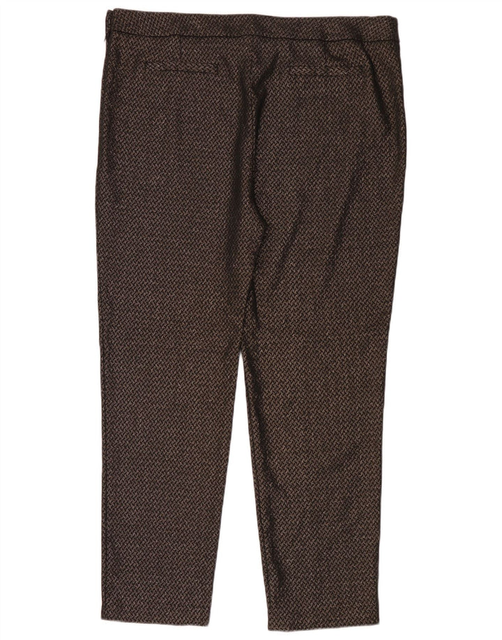 M&Co Dame Abstrakt Mønster Slim Casual Bukser UK 14 Large W35 L29 Sort
