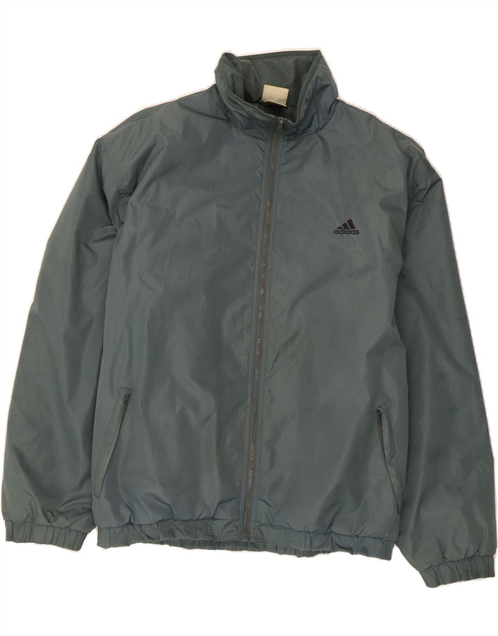 ADIDAS Mens Windbreaker Jacket UK 46/48 XL Navy Blue Polyamide Vintage Adidas and Second-Hand Adidas from Messina Hembry 