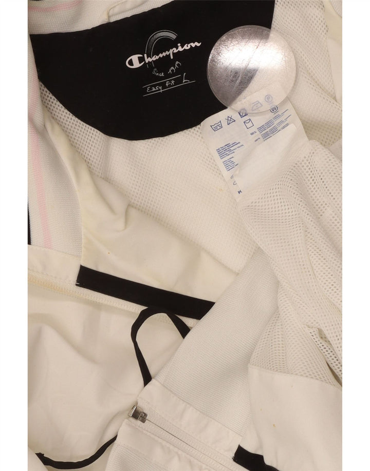 CHAMPION Dame Easy Fit træningsdragt Topjakke UK 16 Stor hvid polyester