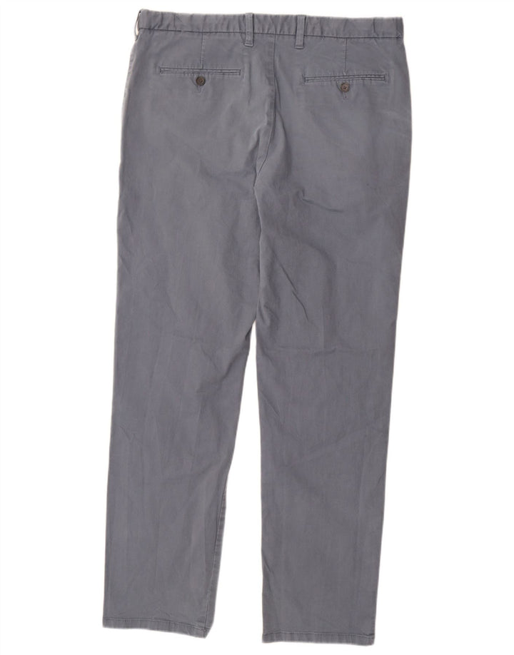 MARKS & SPENCER Straight Chino-bukser til mænd W36 L33 Grå bomuld