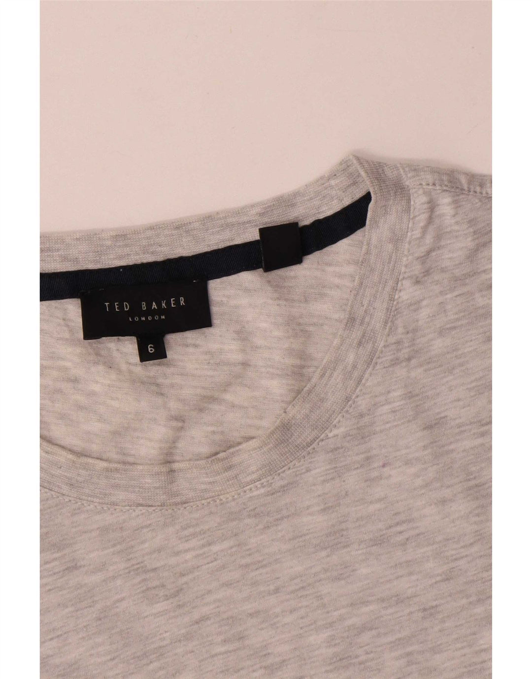 Ted Baker Herre grafisk T-shirt Top Størrelse 6 2XL Grå Flecked Bomuld