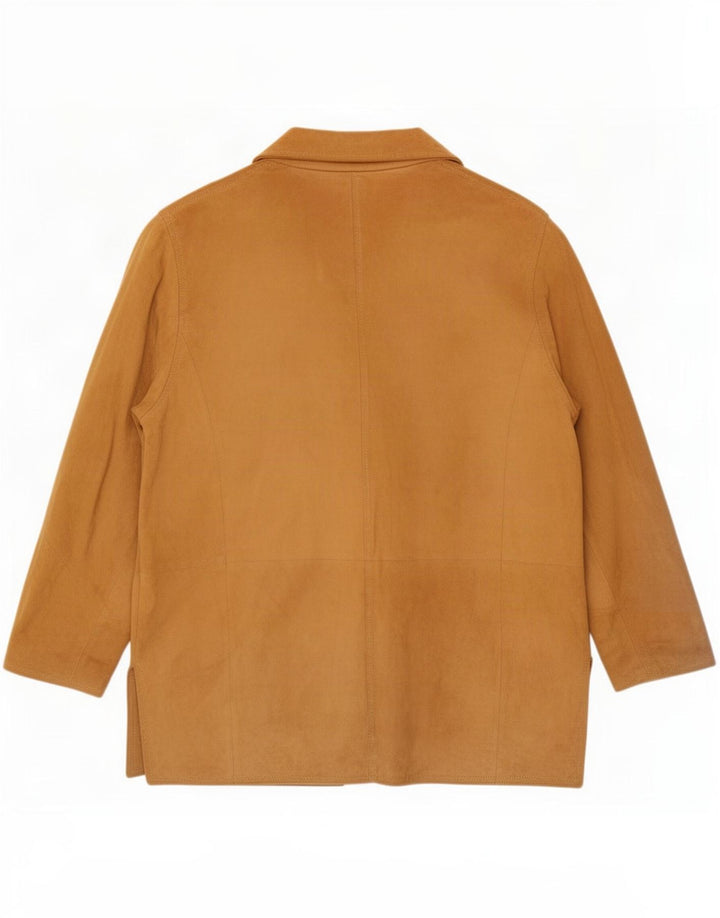 Vintage dame ruskindsjakke IT 50 XL beige læder