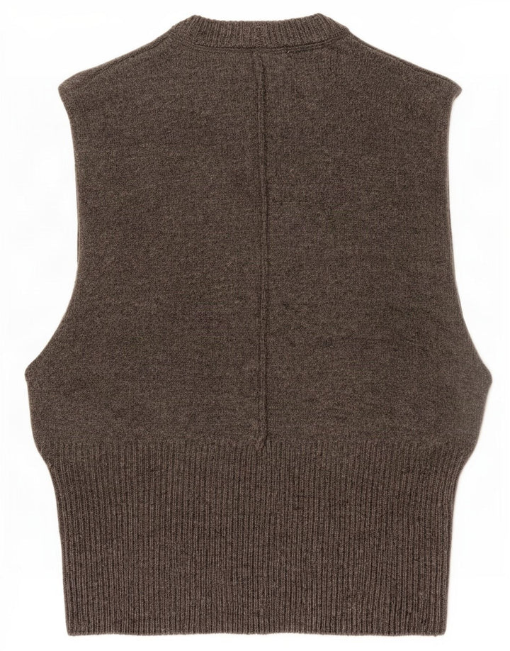 Zara Dame Vest Tank Top UK 10 Lille Grå Uld