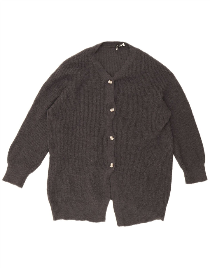 Zara Womens Longline Oversized Cardigan Sweater UK 16 Large Grå Polyester