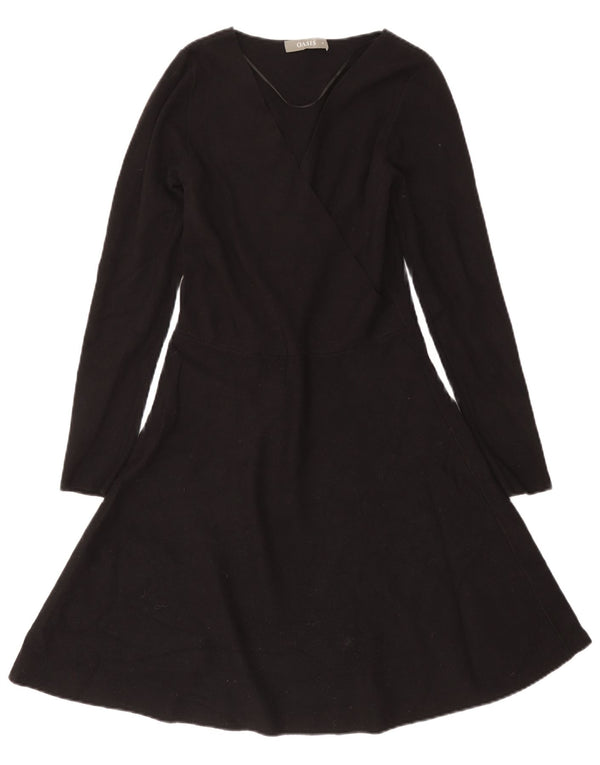 Oasis Dame Jumper Dress UK 10 Small Black Viscose