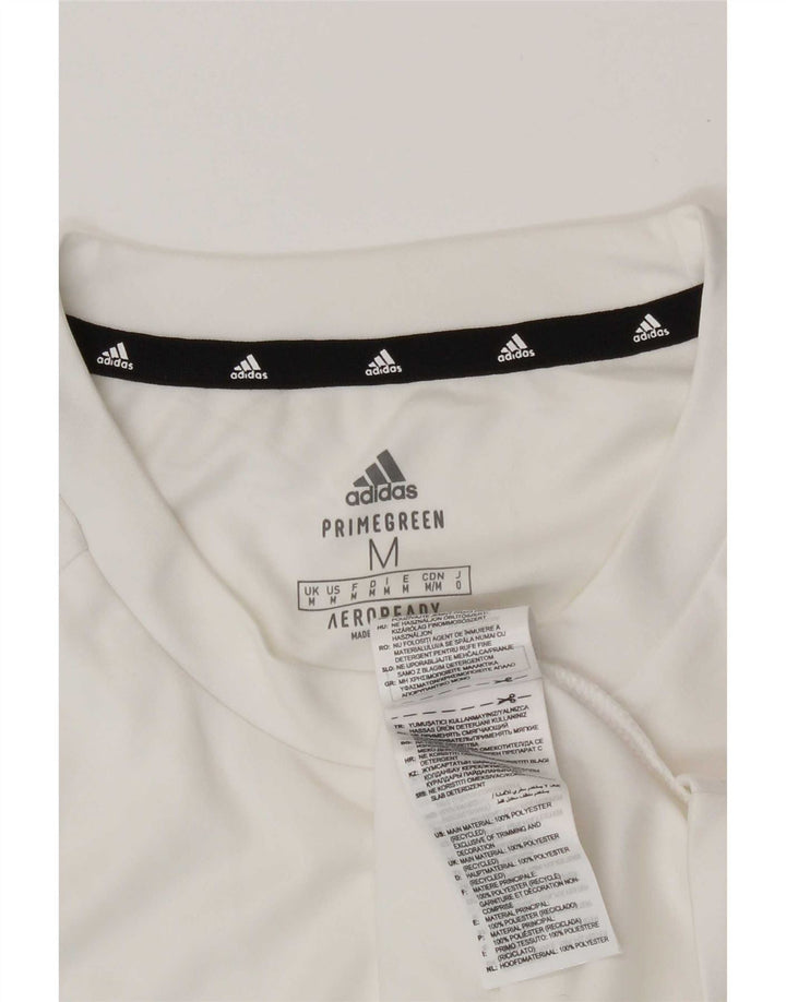 Adidas Herre Aeroready T-Shirt Top Medium White Polyester