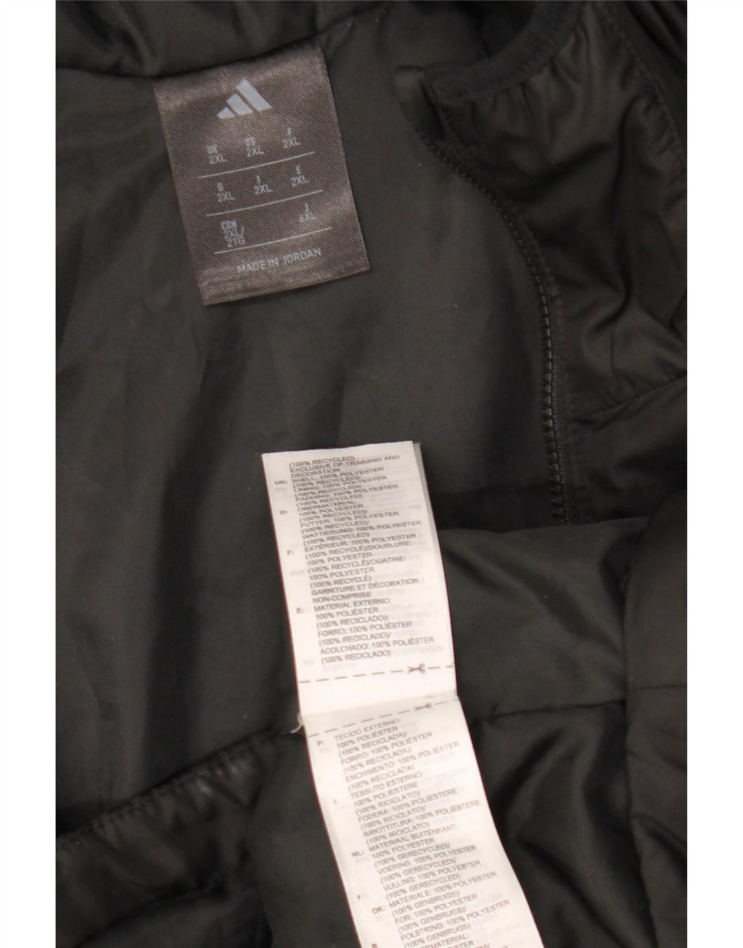 Adidas Herre Hooded Windbreaker Jacket UK 44 2XL Sort Polyester