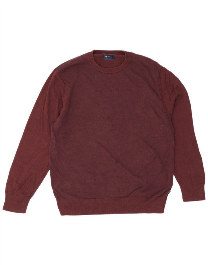 Dockers Herre Crew Neck trøje Sweater Large Bourgogne bomuld