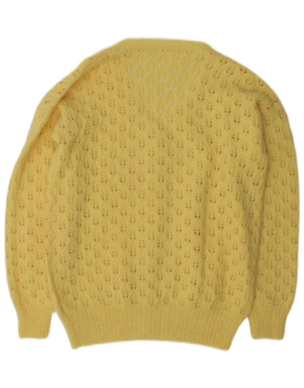 Vintage dame cardigan sweater UK 12 Medium Yellow