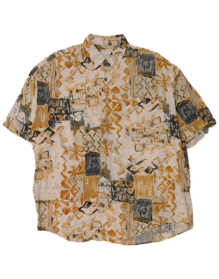 Canda Kortærmet Herreskjorte Stor flerfarvet Patchwork Viscose