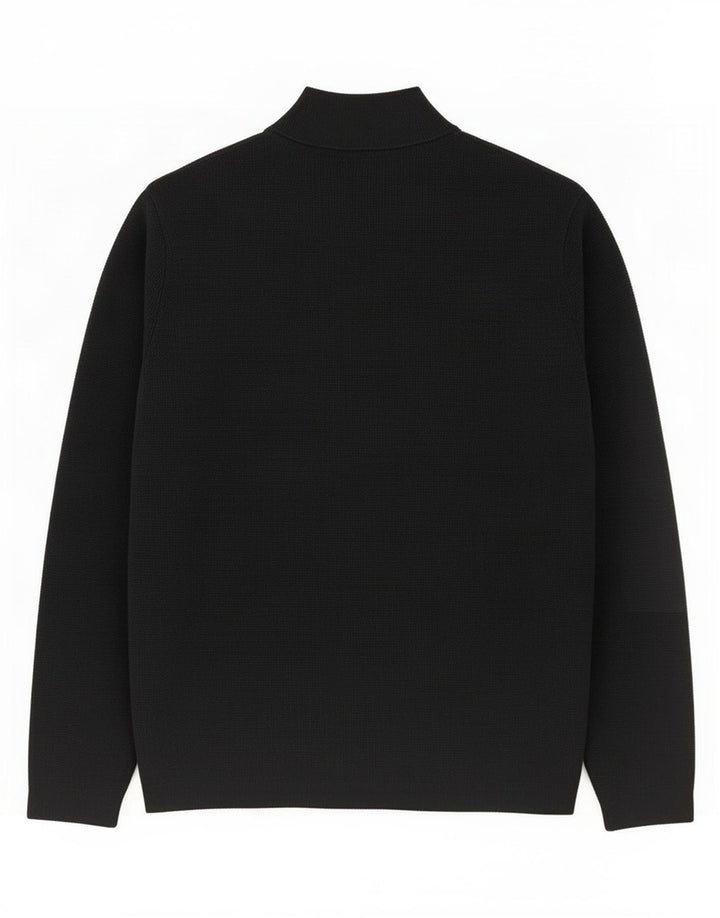 Massimo Dutti Herre Zip Neck Jumper Sweater Stor Marineblå Bomuld