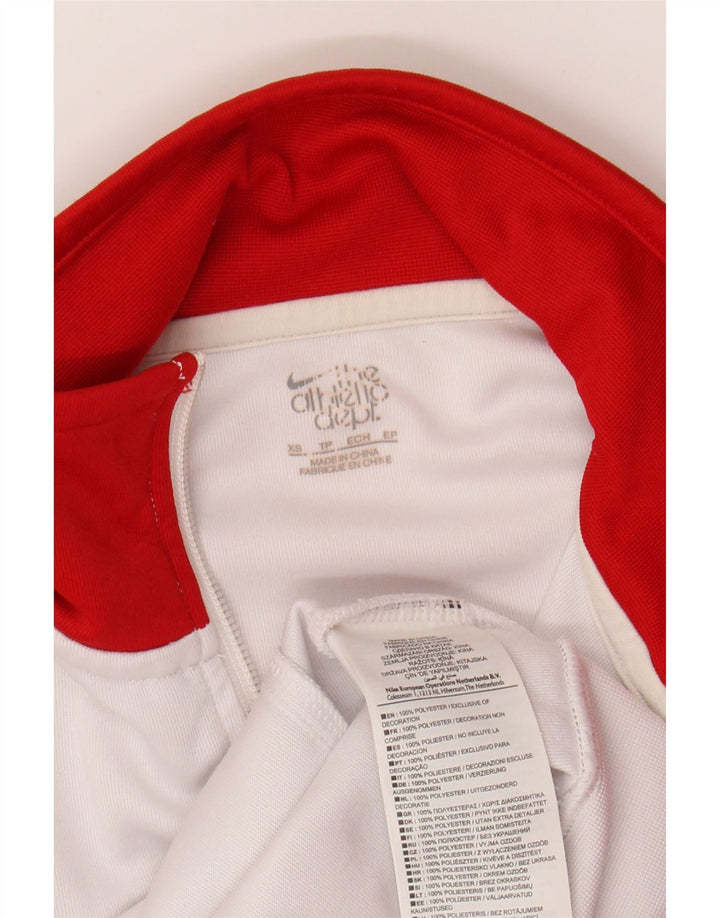 NIKE Womens Tracksuit Top Jacket UK 6 XS White Colourblock Polyester