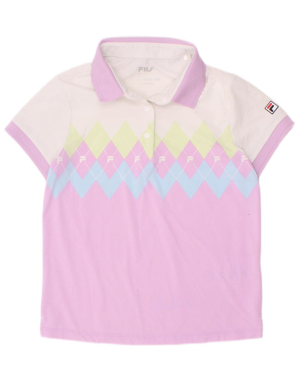 Fila piger grafisk poloshirt 6-7 år lilla argyle/diamant nylon