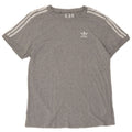 ADIDAS Dame Oversized T-Shirt Top UK 10 Lille Grå Bomuld