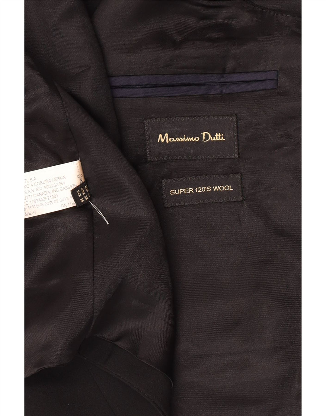 Massimo Dutti Herrevest EU 48 Medium Sort Uld