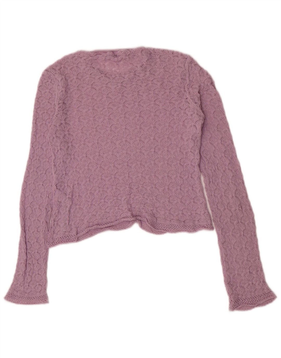 Zara Womens Crop Top Langærmet UK 10 Lille Lilla Polyamid