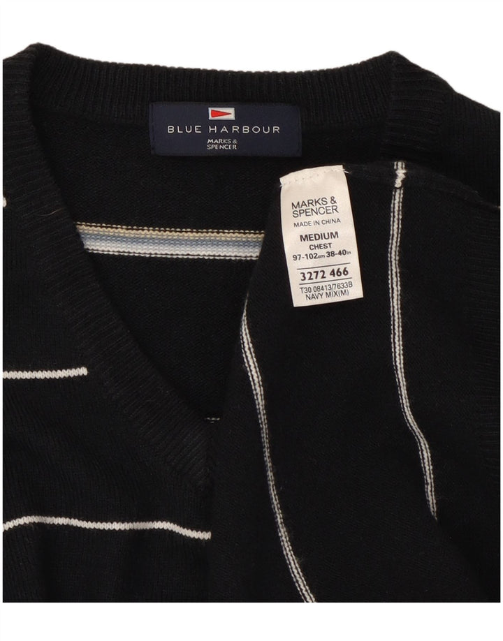 Marks & Spencer Herre Blue Harbor V-hals sweater Medium Navy Blue