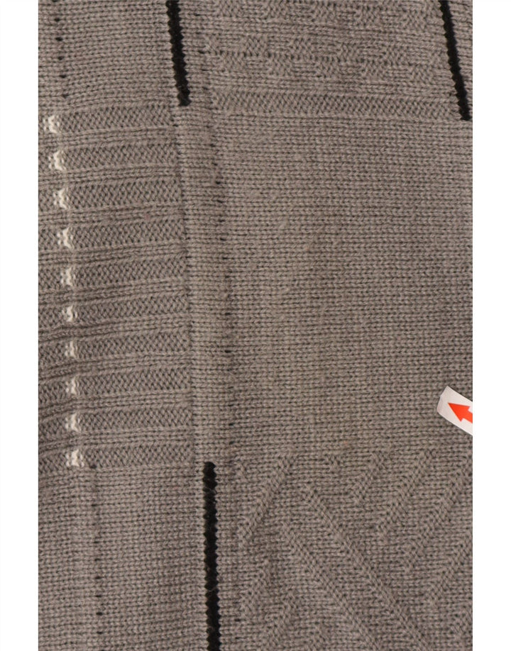 Jacques Lorant Herre V-hals sweater UK 42/44 Stor grå stribet